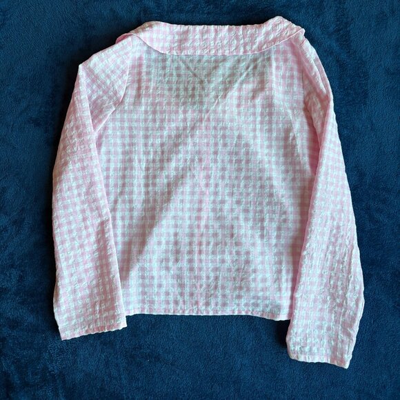 NA-KD Pink Gingham Long-Sleeved Blouse - Picture 5 of 6